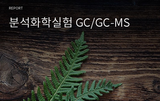 분석화학실험 GC/GC-MS