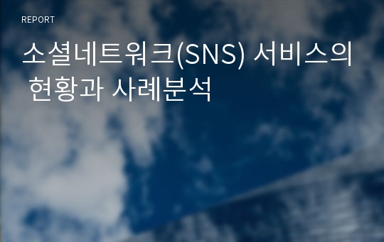 소셜네트워크(SNS) 서비스의 현황과 사례분석