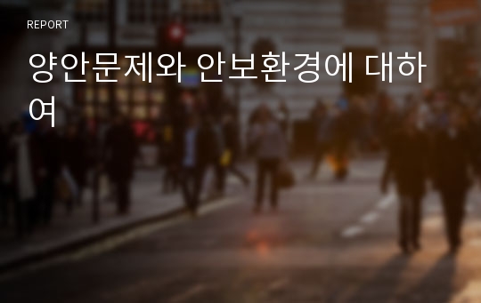 양안문제와 안보환경에 대하여