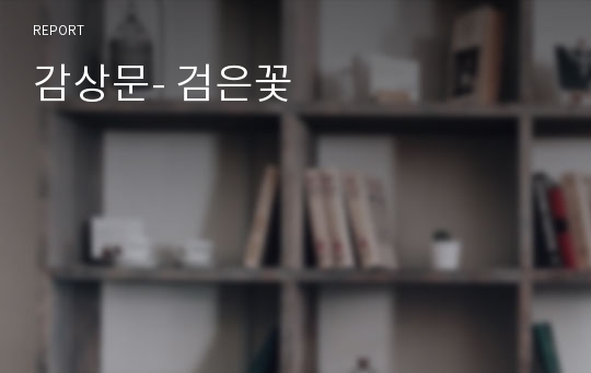 감상문- 검은꽃