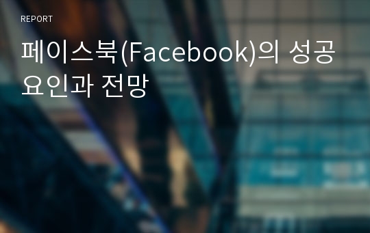 페이스북(Facebook)의 성공요인과 전망