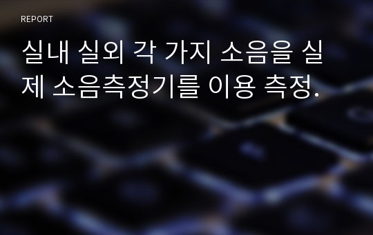 실내 실외 각 가지 소음을 실제 소음측정기를 이용 측정.