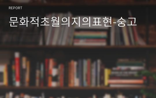 문화적초월의지의표현-숭고