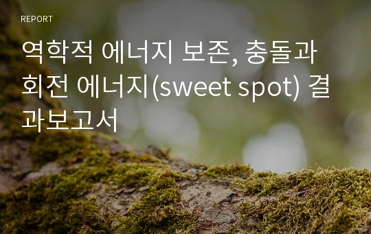 역학적 에너지 보존, 충돌과 회전 에너지(sweet spot) 결과보고서