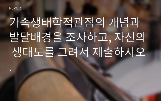 가족생태학적관점의 개념과 발달배경을 조사하고, 자신의 생태도를 그려서 제출하시오.