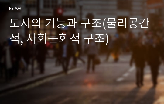 도시의 기능과 구조(물리공간적, 사회문화적 구조)