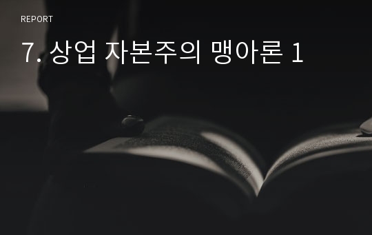 7. 상업 자본주의 맹아론 1