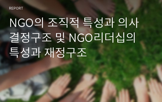 NGO의 조직적 특성과 의사결정구조 및 NGO리더십의 특성과 재정구조