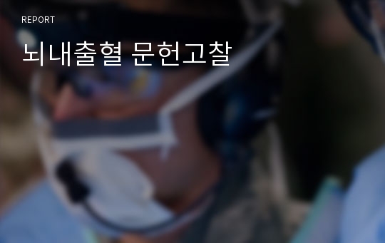 뇌내출혈 문헌고찰