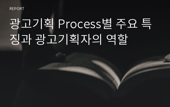 광고기획 Process별 주요 특징과 광고기획자의 역할