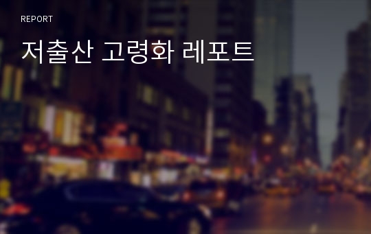 저출산 고령화 레포트