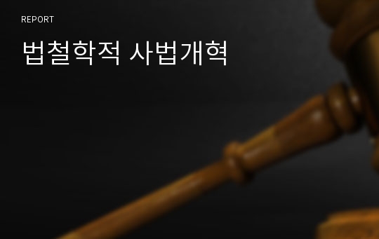 법철학적 사법개혁