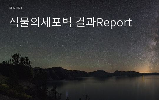 식물의세포벽 결과Report