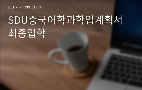 SDU중국어학과학업계획서 최종입학