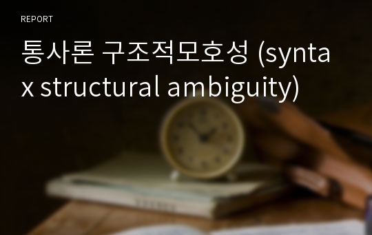 통사론 구조적모호성 (syntax structural ambiguity)