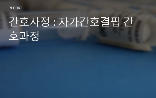 간호사정 : 자가간호결핍 간호과정