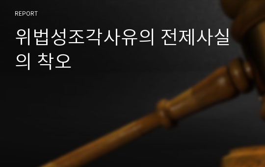 위법성조각사유의 전제사실의 착오