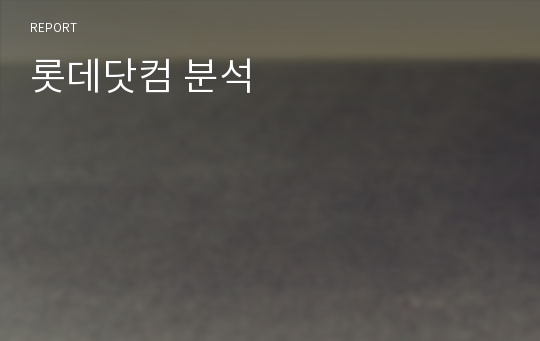 롯데닷컴 분석