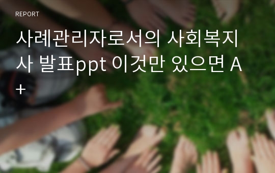 사례관리자로서의 사회복지사 발표ppt 이것만 있으면 A+