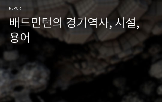 배드민턴의 경기역사, 시설, 용어