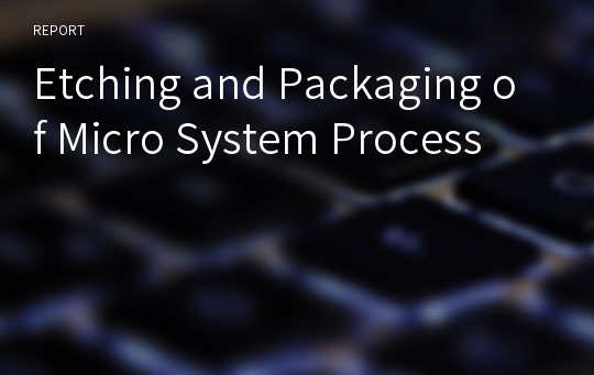 Etching and Packaging of Micro System Process