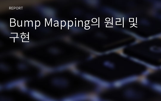 Bump Mapping의 원리 및 구현