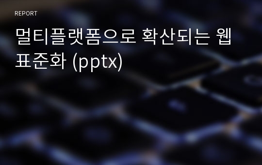 멀티플랫폼으로 확산되는 웹 표준화 (pptx)