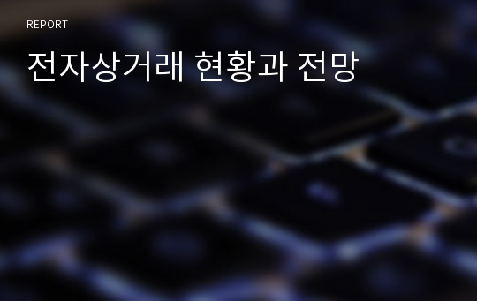 전자상거래 현황과 전망