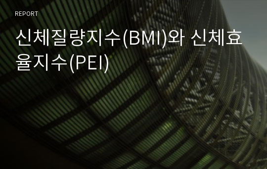 신체질량지수(BMI)와 신체효율지수(PEI)