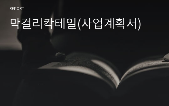 막걸리칵테일(사업계획서)