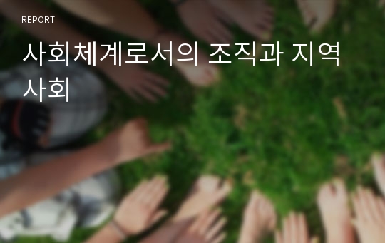 사회체계로서의 조직과 지역사회