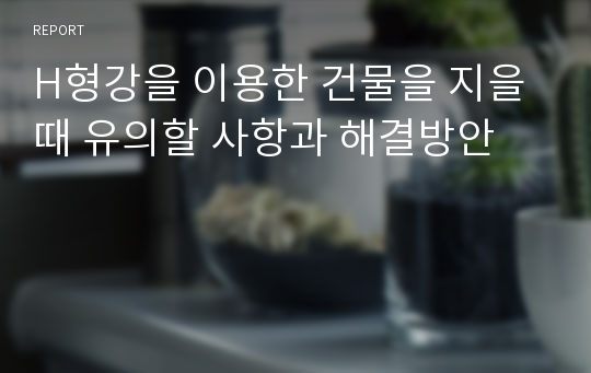 H형강을 이용한 건물을 지을 때 유의할 사항과 해결방안