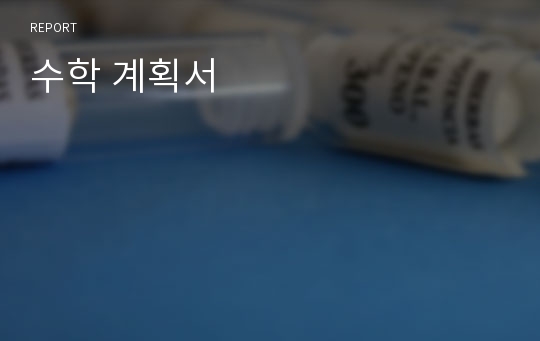 수학 계획서