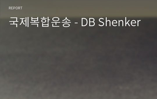 국제복합운송 - DB Shenker