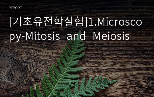 [기초유전학실험]1.Microscopy-Mitosis_and_Meiosis