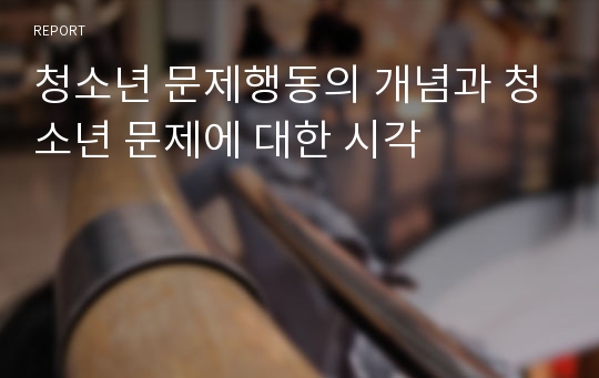 청소년 문제행동의 개념과 청소년 문제에 대한 시각