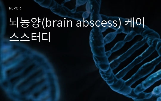 뇌농양(brain abscess) 케이스스터디