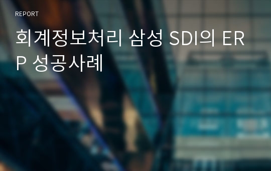 회계정보처리 삼성 SDI의 ERP 성공사례