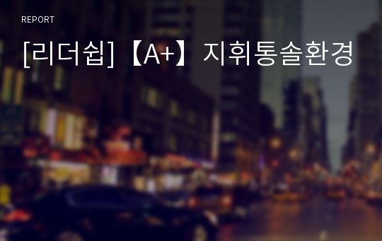 [리더쉽]【A+】지휘통솔환경