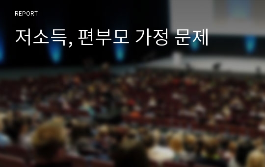 저소득, 편부모 가정 문제