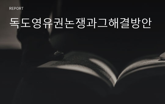 독도영유권논쟁과그해결방안