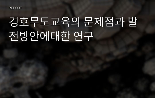 경호무도교육의 문제점과 발전방안에대한 연구