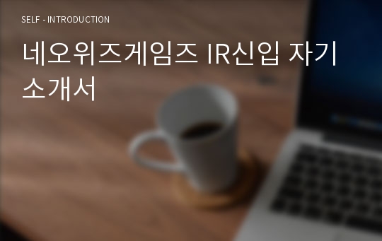 네오위즈게임즈 IR신입 자기소개서