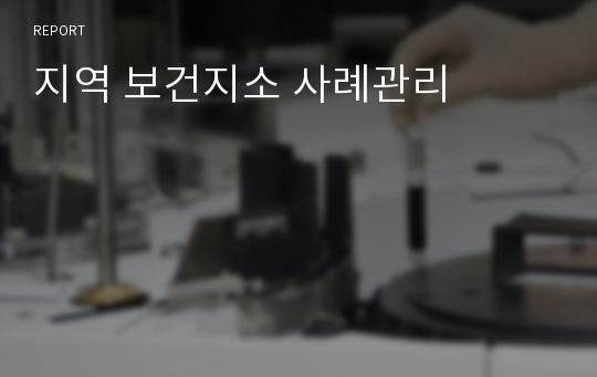 지역 보건지소 사례관리