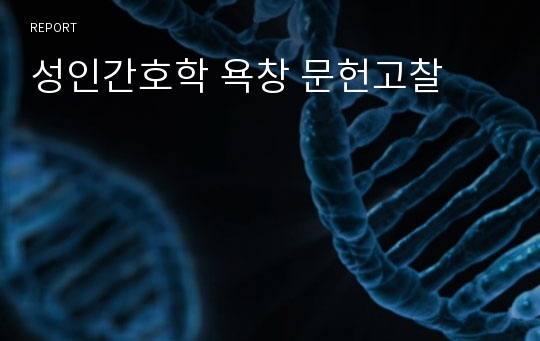 성인간호학 욕창 문헌고찰