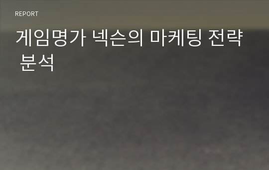 게임명가 넥슨의 마케팅 전략 분석