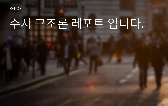 수사 구조론 레포트 입니다.