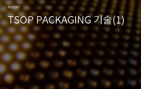 TSOP PACKAGING 기술(1)