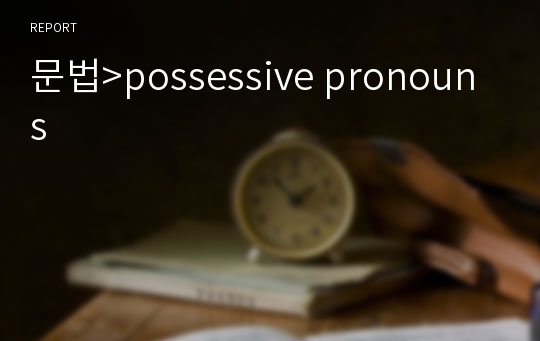 문법&gt;possessive pronouns