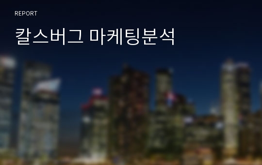 칼스버그 마케팅분석